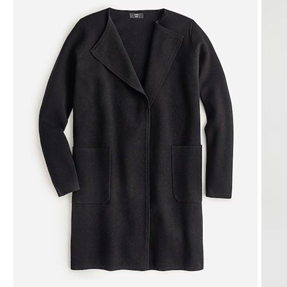 J.Crew Juliette collarless sweater-blazer Black - Like New!